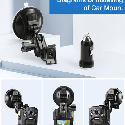 2-in-1 Car Suction Mount & Charger for HD66-02/D7 Body Camera