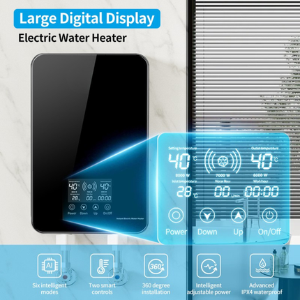 Smart Tankless Water Heater with Touch Panel & Precision Temperature Control
