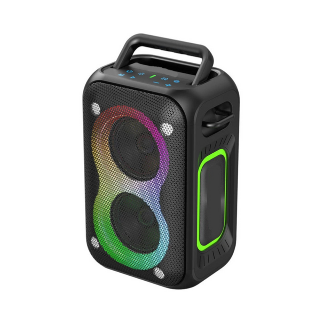 Portable Bluetooth Speaker with 8000mAh Battery, TF Card, USB & AUX Playback, Colorful LED Lights
