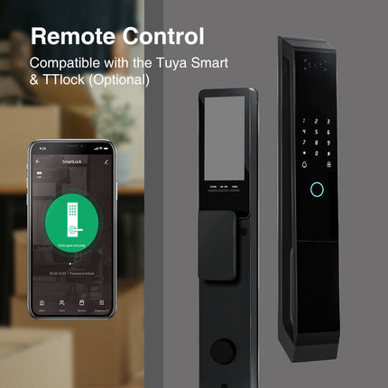 3D Face Recognition Smart Door Lock with Camera, WiFi App Control, Fingerprint & Password Access