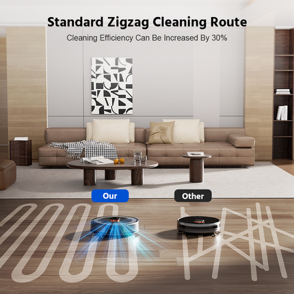 Smart Robot Vacuum and Mop with Laser Navigation, 4500Pa Suction, 140-Minute Runtime, Auto Recharge