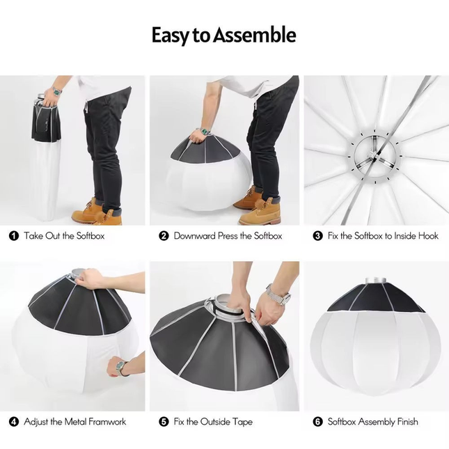 55cm Collapsible Round Lantern Softbox with Bowens Mount for Studio and Video Lighting