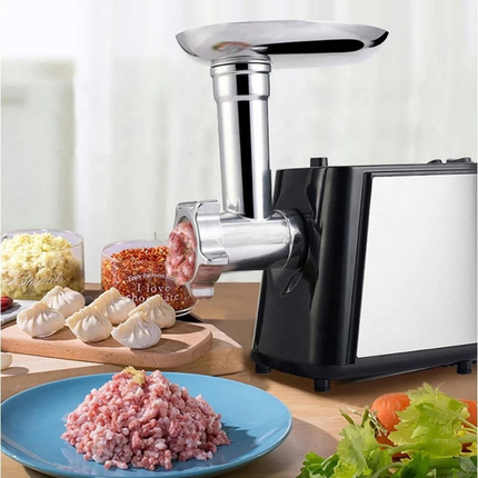 Electric Meat Grinder 1000W with Stainless Steel Housing and Simple Button Control