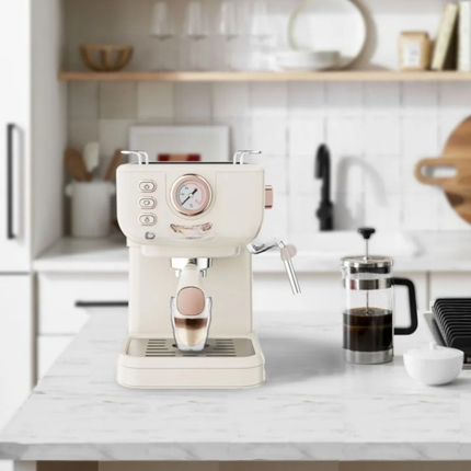 Semi Automatic Espresso Coffee Maker with 20 Bar Pressure and Stainless Steel Housing