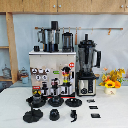 Professional 8-in-1 Electric Food Processor & Blender Set with 2L Bowl