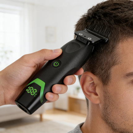 Professional 9000RPM Cordless Hair Clipper Rechargeable Adjustable Cutting Length Trimmer LCD