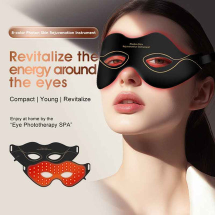 Portable Red Light Eye Relaxation Mask 52-LED Silicone Pad USB Rechargeable