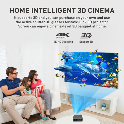 Mini Portable Projector 3000mAh Battery, 145×105×84mm Space-Saving Design