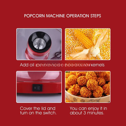Compact 1200W Household Electric Popcorn Maker Machine