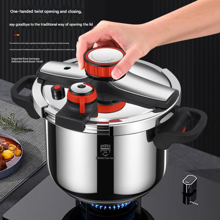 Heavy Duty 316 Stainless Steel Pressure Cooker Multi-Layer Base for Induction and Gas Stoves