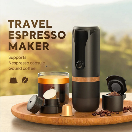 Portable USB Rechargeable Coffee Maker for Capsules & Ground Coffee, 100ml Travel Use