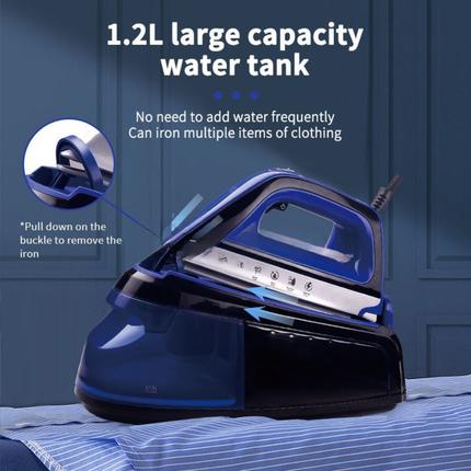 Portable 2400W Household Steam Iron with Ceramic Soleplate and 1.2L Large Capacity Tank