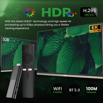 Android 14 4K TV Stick with RK3518 Chip 2GB RAM 16GB Storage Dual WiFi Media Player