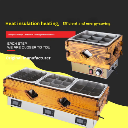 Commercial Stainless Steel Oden Hot Pot Cooker for Fish Balls, Noodles and Snack Service