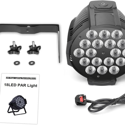 RGBW LED Stage Par Light 18x6W DMX512 Sound Control Event Uplighting Fixture