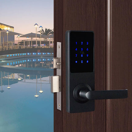Keyless Bluetooth Door Lock with Password, RFID Card & Mechanical Key for 35-100mm Doors