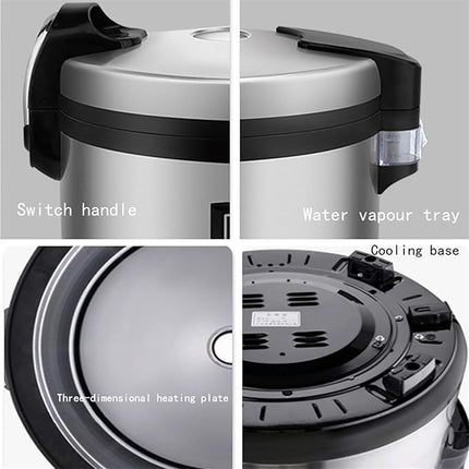 Large Capacity Commercial Rice Cooker with Stainless Steel Body & Non-Stick Inner Pot