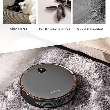 Portable Smart Robot Vacuum & Mop Cleaner 2-in-1 with Remote Control and Auto Charging