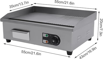 Portable 1000W Electric Griddle for Breakfast, BBQ and Everyday Cooking