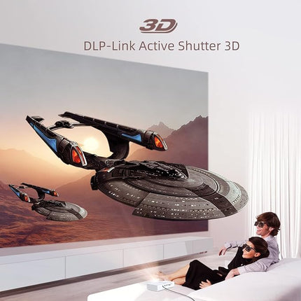 Android DLP Home Cinema Projector with Auto Focus, 600 ANSI Lumens & Wireless Connectivity