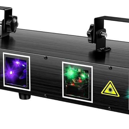 Professional RGBYC 5-Beam DJ Laser Light with Sound Sync, DMX Modes & 100+ Visual Effects