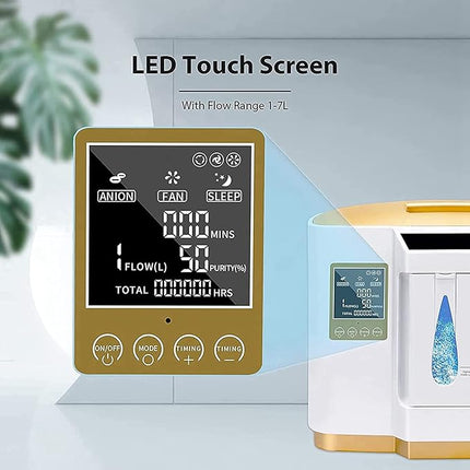 Portable 1–7L Oxygen Generator with Low-Noise Operation and Remote Control