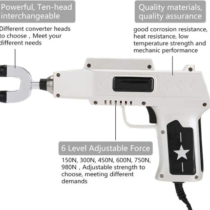 Silver Grey Percussion Muscle Massage Gun – 10 Attachments, 6 Speed Settings (750N Power)