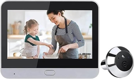 Smart WiFi Peephole Camera with 4.3” Screen, Motion Alerts & High-Capacity Battery