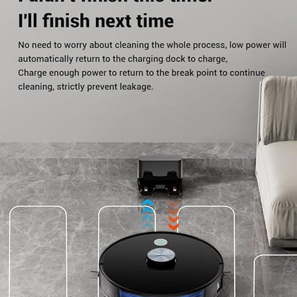 Robot Vacuum and Mop Cleaner with Laser Navigation, 3 Suction Levels and Water Tank
