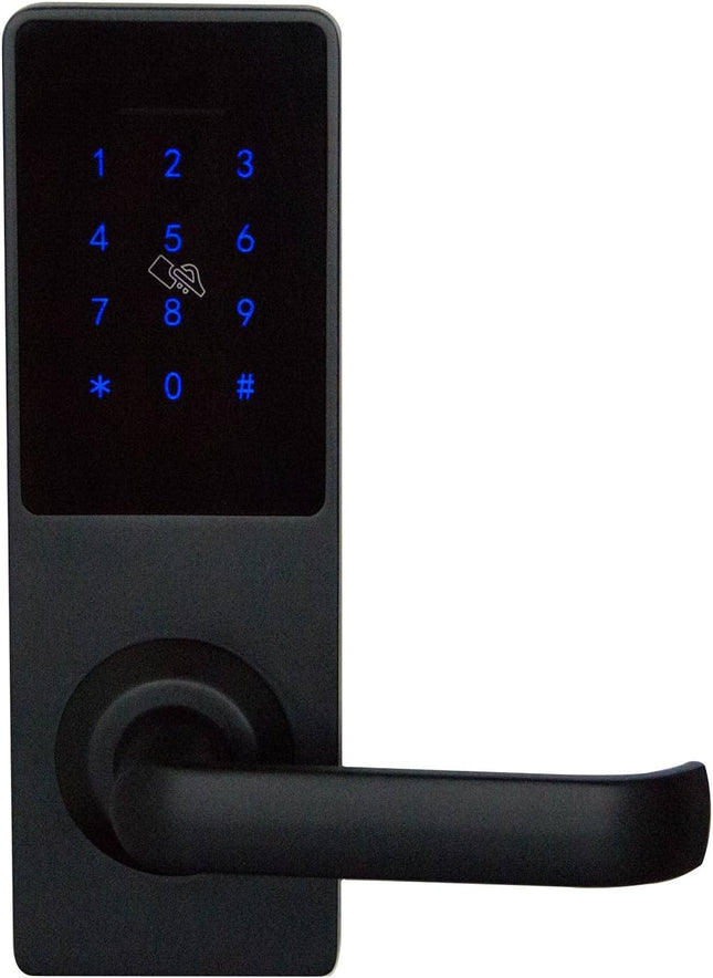 Keyless Bluetooth Door Lock with Password, RFID Card & Mechanical Key for 35-100mm Doors
