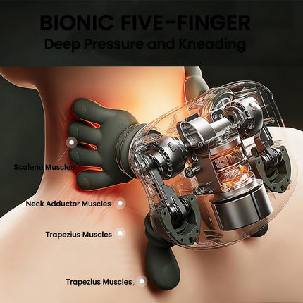 Portable Electric Deep Tissue Massager with Hand-Style Kneading and Adjustable Speeds