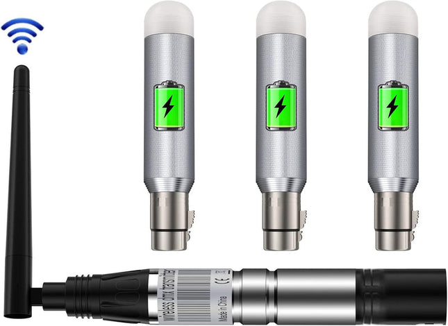 Wireless DMX512 Transmitter and Receiver Set 400m Range for Moving Head Stage Lighting