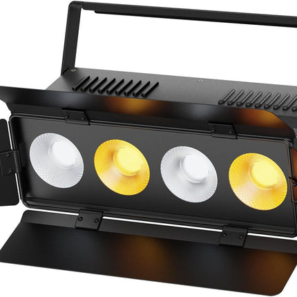 200W COB LED Stage Spotlight with Barn Doors 8CH Warm Cool White