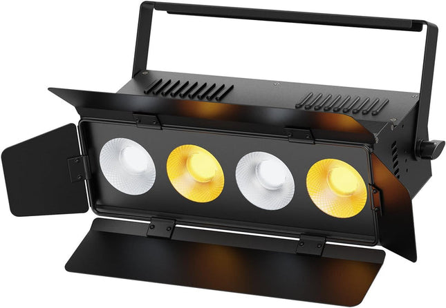 200W COB LED Stage Spotlight with Barn Doors 8CH Warm Cool White