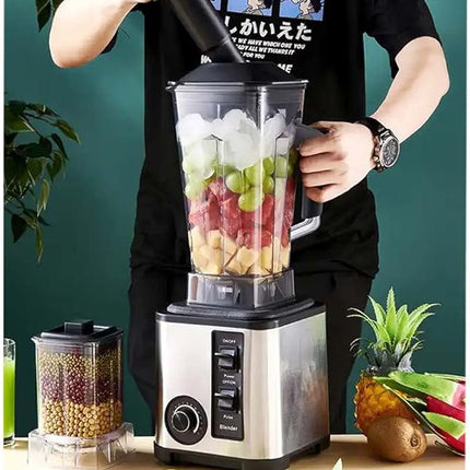 High-Performance Electric Kitchen Blender with Heavy-Duty Steel Blades & 3 Jar Set