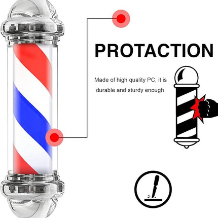 Barber Shop Rotating LED Pole Sign Light Wall Decor for Hair Salon Display