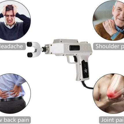 Silver Grey Percussion Muscle Massage Gun – 10 Attachments, 6 Speed Settings (750N Power)
