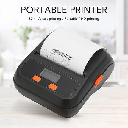 Compact Thermal Receipt Printer – 2600mAh Battery, USB & Bluetooth, 15–220mm Print Height