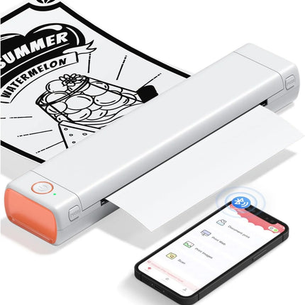 Compact Wireless A4 Document Printer – Rechargeable Ink-Free Thermal Printing Device