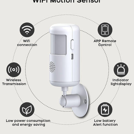 Wireless PIR Motion Sensor Detector with 12m Range and 110° Wide Angle for Home Alarm Systems