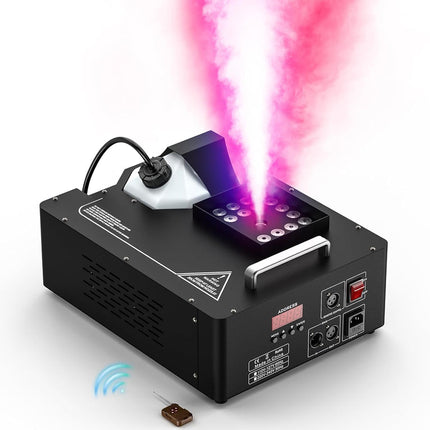 1500W Professional Stage Fogger with 24-LED RGB Light System & DMX Control