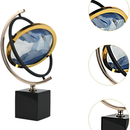 Premium Marble Base Globe Ornament with Zinc Alloy Frame for Modern Interiors