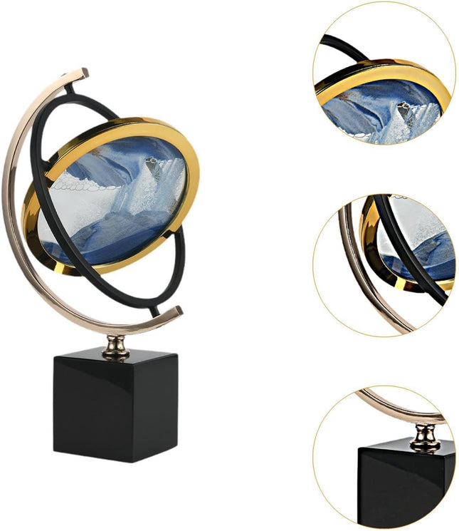 Premium Marble Base Globe Ornament with Zinc Alloy Frame for Modern Interiors