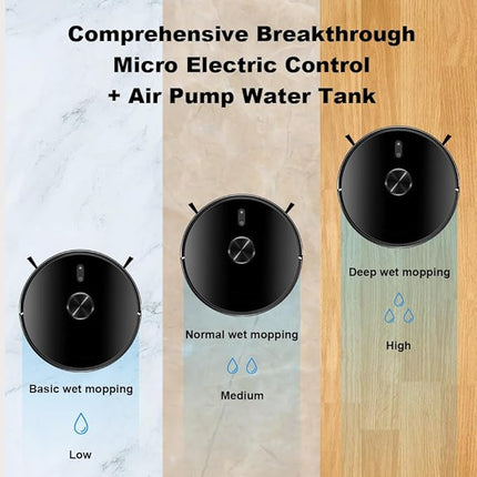 Smart Robot Vacuum Cleaner with Lidar Mapping, WiFi App Control and Mopping Function – Black