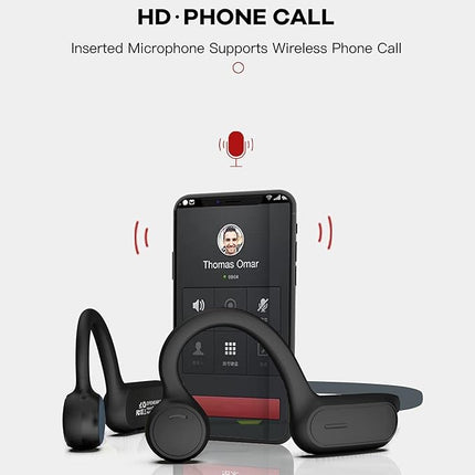Wireless Open-Ear Audio Headphones with Bone Vibration Technology, Bluetooth 5.3 & LED Battery Display