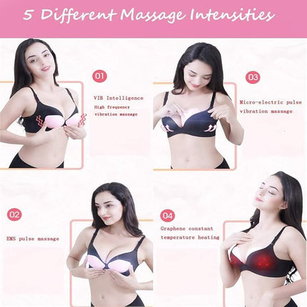 Rechargeable Heated Breast Comfort Massager with Remote Control & Multiple Modes