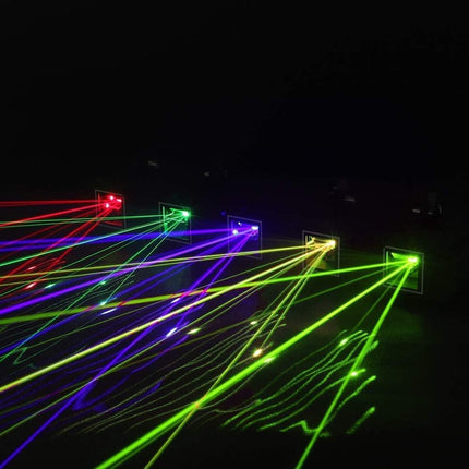 Professional RGBYC 5-Beam DJ Laser Light with Sound Sync, DMX Modes & 100+ Visual Effects