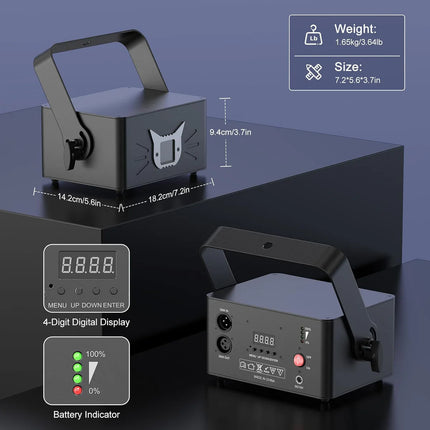 Wireless RGB 3D Laser Projector for DJ & Events – App Controlled Party Lighting System