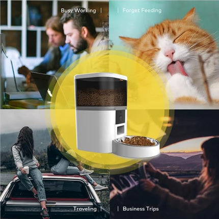 Automatic WiFi Pet Food Dispenser with Camera, Two-Way Audio & Smart Scheduling