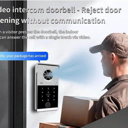 Smart Video Doorbell Intercom Kit with 7 Inch Touch Screen, 2MP Camera, Tuya App & IP65 Outdoor Unit